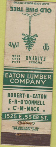 Matchbook Cover - Eaton Lumber Co Chicago IL WEAR
