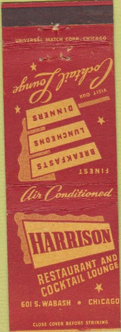 Matchbook Cover - Harrison Restaurant Chicago IL