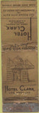 Matchbook Cover - Hotel Clark Los Angeles CA WORN
