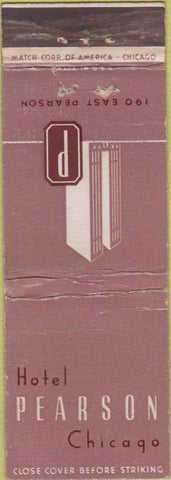 Matchbook Cover - Hotel Pearson Chicago IL WORN