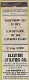 Matchbook Cover - Electric Utilities Co Oak Park IL WORN STAINED