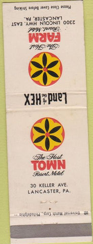 Matchbook Cover - Host Town Resort Motel Lancaster PA