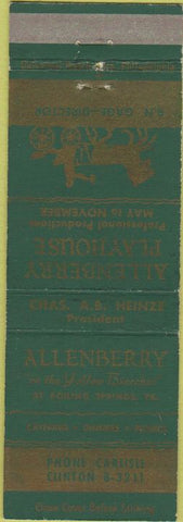 Matchbook Cover - Allenberry Playhouse Boiling Springs PA