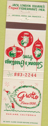 Matchbook Cover - Grotto Oakland CA Jack London Square Christmas