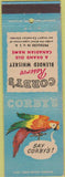 Matchbook Cover - Corgby's Reserve Whiskey Parrot Peoria IL