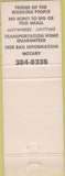 Matchbook Cover - SOS Bail Bonds NO TOWN
