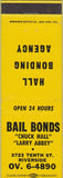 Matchbook Cover - Bail Bonds Riverside CA
