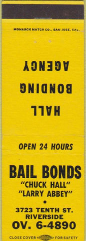 Matchbook Cover - Bail Bonds Riverside CA