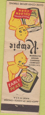 Matchbook Cover - Kewpie Golden Corn