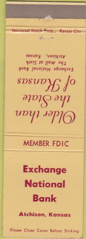 Matchbook Cover - Exchange National Bank Atchison KS