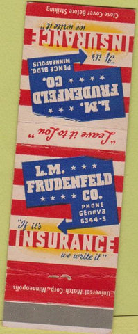 Matchbook Cover - LM Frudenfeld Insurance