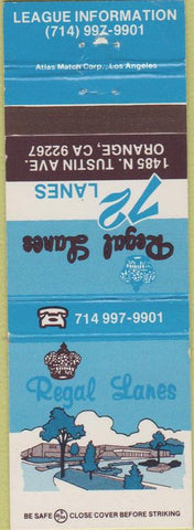 Matchbook Cover - Regal Lanes bowling Orange CA