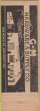 Matchbook Cover - GM Hardware Supply Beaumont TX