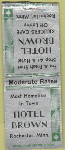Matchbook Cover - Hotel Brown Rochester NY BOBTAIL