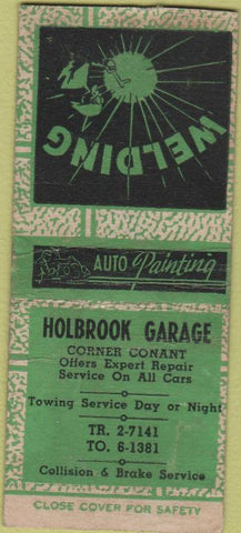 Matchbook Cover - Holbrook Garage WORN BOBTAIL