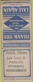 Matchbook Cover - South Shore Lake Zurich IL BOBTAIL WORN