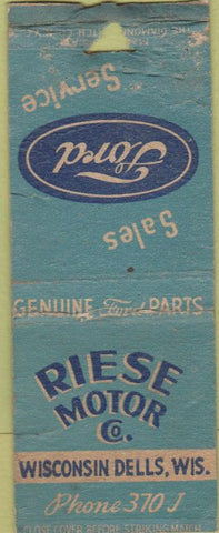 Matchbook Cover - Riese Ford Wisconsin Dells WI POOR BOBTAIL