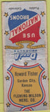 Matchbook Cover - National Brooms Howard Fisher Garden City KS BOBTAIL