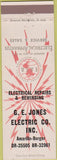 Matchbook Cover - GE Jones Electric Amarillo Borger TX