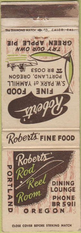 Matchbook Cover - Robers Rod Reel Room Portland OR WEAR