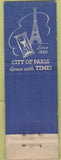 Matchbook Cover - City Paris San Francisco 1939 Deco WEAR