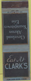 Matchbook Cover - Clark's Cleveland Youngstown Akron OH Erie