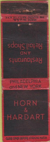 Matchbook Cover - Horn Hardart Restaurants Gilt Edge Coffee WORN CREASES