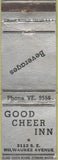 Matchbook Cover - Good Cheer Inn WORN