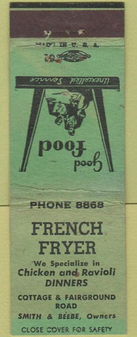 Matchbook Cover - French Fryer restaurant