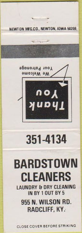 Matchbook Cover - Bardstown Cleaners Radcliff KY white