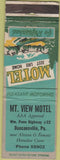 Matchbook Cover - Mount View Motel duncansville PA