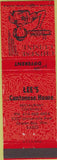 Matchbook Cover - Lee's Cantonese House Green Bay WI Chinese