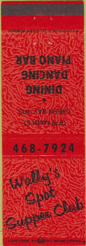 Matchbook Cover - Wally's Spot Supper Club Green Bay WI