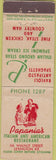 Matchbook Cover - Papania's Italian Restaurant Lexington KY feature
