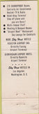 Matchbook Cover - International Airport Hotel Houston Los Angeles Washington DC