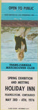 Matchbook Cover - Trans Canada Match Club Holiday Inn Hamilton ON pinup