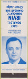 Matchbook Cover - Donald Irvin Democrat Circuit Court Judge