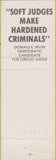 Matchbook Cover - Donald Irvin Democrat Circuit Court Judge