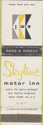 Matchbook Cover - Skyline Motor Inn New York NY WEAR