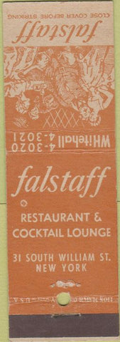 Matchbook Cover - Falstaff Restaurant New York City