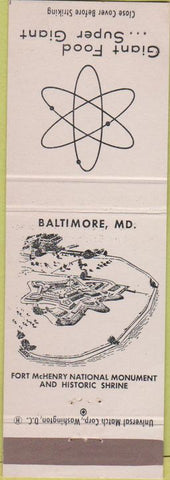Matchbook Cover - Giant Food Store Fort McHenry Baltimore MD