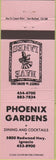 Matchbook Cover - Phoenix Gardens Ignacio CA Nave bowling pink