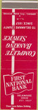 Matchbook Cover - First National Bank Delaware OH