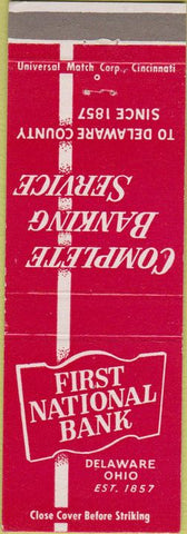 Matchbook Cover - First National Bank Delaware OH