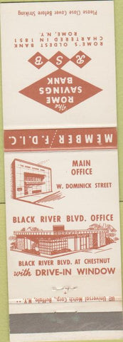 Matchbook Cover - Rome Savings Bank Rome NY