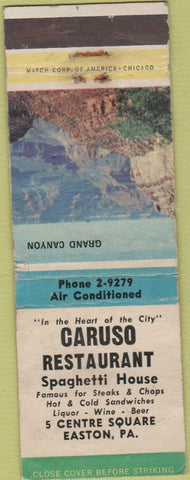 Matchbook Cover - Caruso Restaurant Easton PA WORN