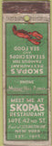 Matchbook Cover - Skopas Restaurant New York City Lobster POOR