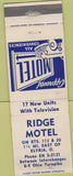 Matchbook Cover - Ridge Motel Elyria OH