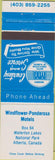 Matchbook Cover - Windflower Ponderosa Motels Waterton Lakes National Park AB