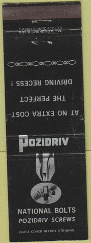 Matchbook Cover - Pozidriv National Bolts Screws